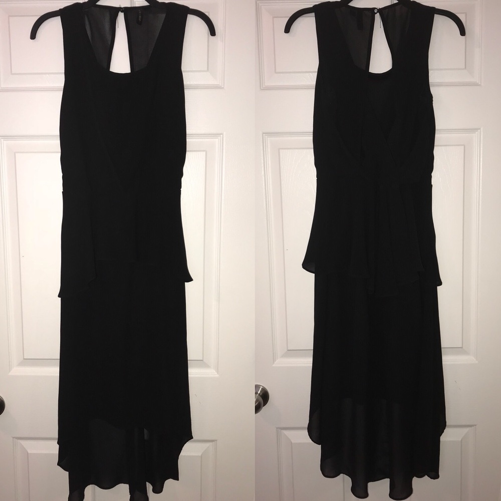 Black high to low dress